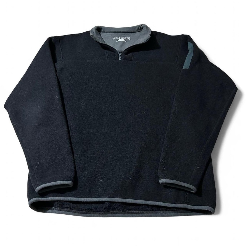 Men’s Arc’Teryx Quarter Zip Polartec Fleece Pullover Black Size Medium